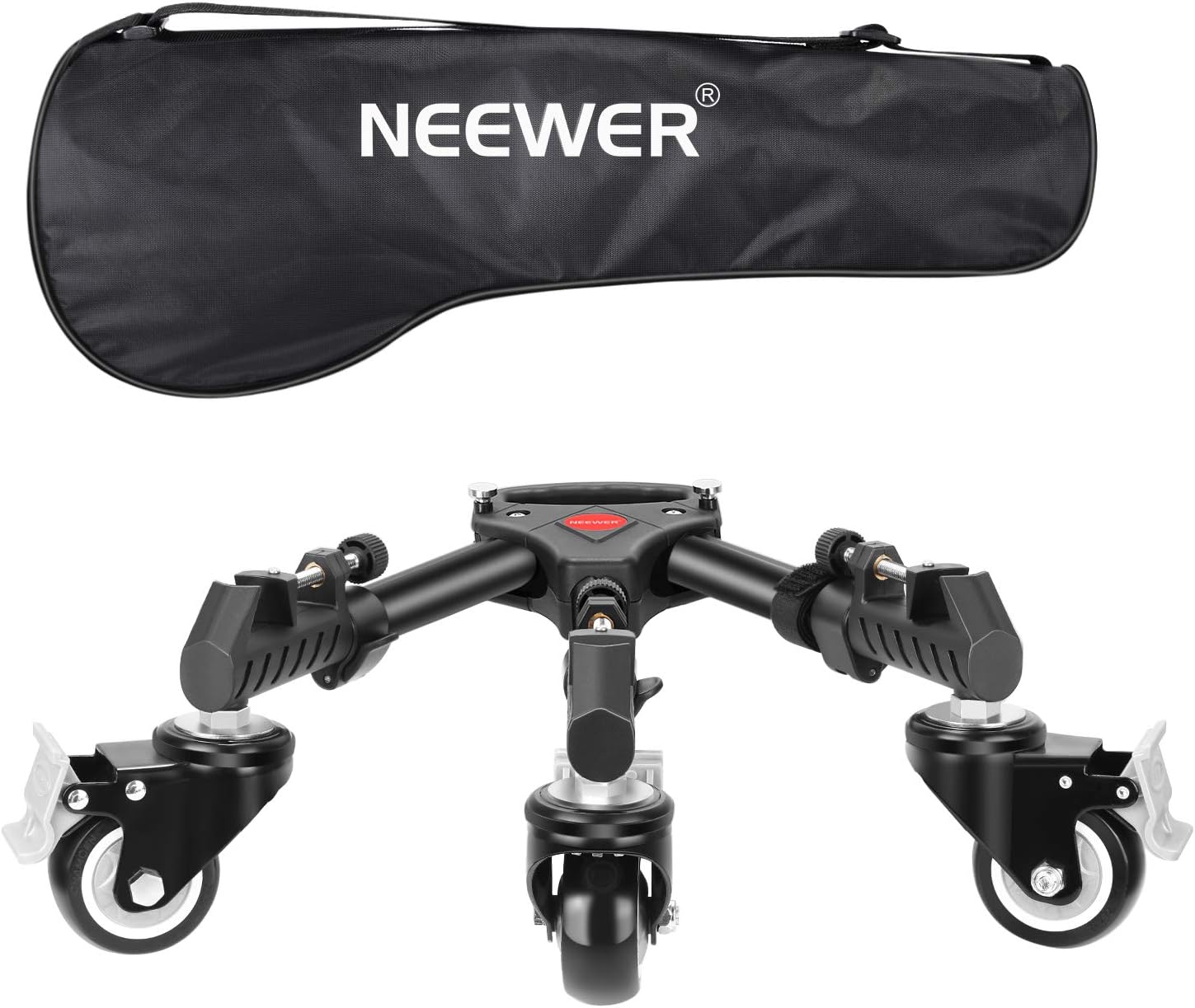Neewer Photography Tripod Dolly, Heavy Duty with Larger 3-inch Rubber ...